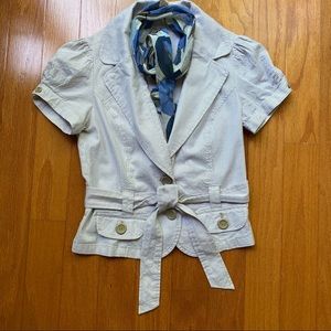 Seersucker short sleeve jacket